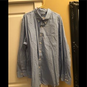 IZOD mens dress shirt. Blue/white check. 3XL